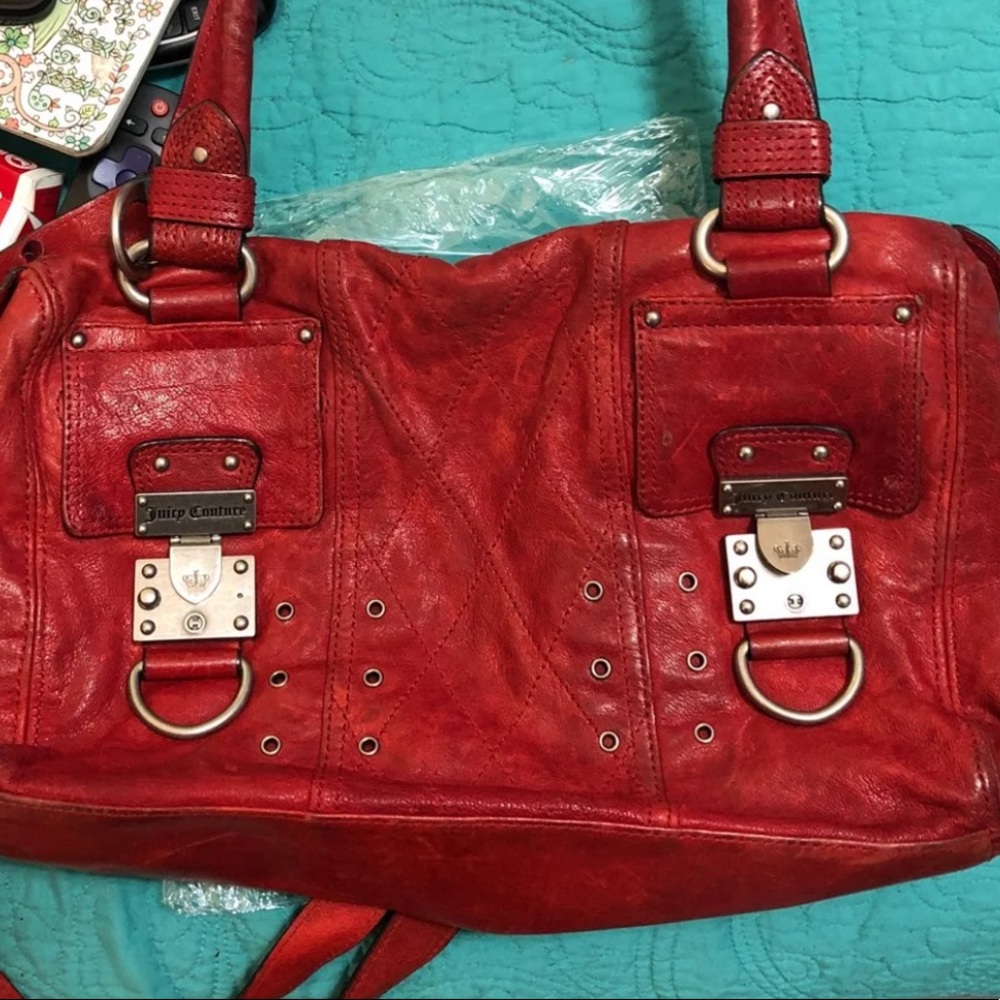 Red leather juicy purse